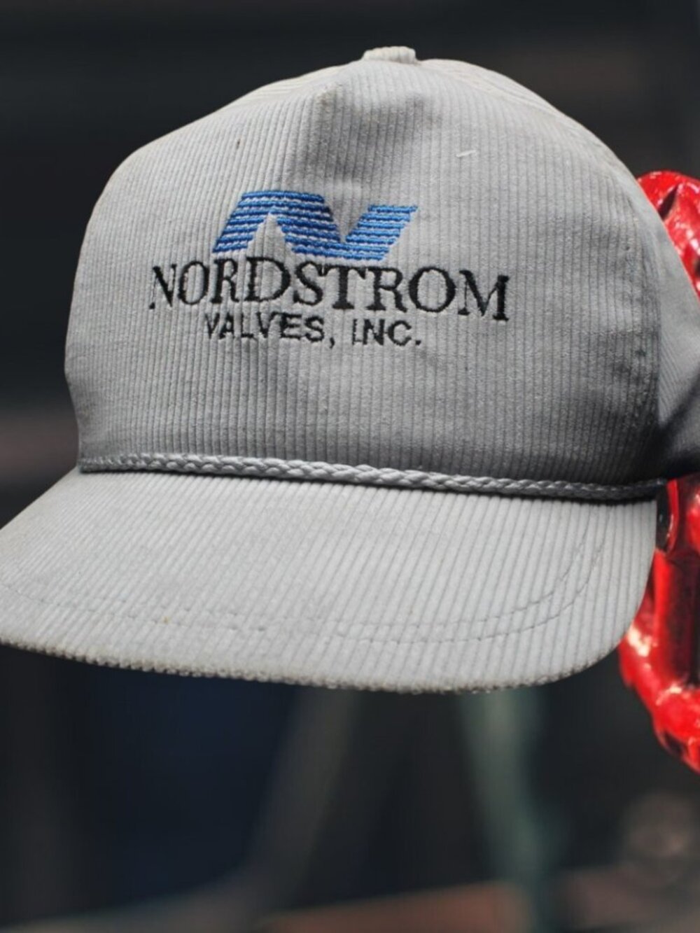 Vintage corduroy Nordstrom Valves INC Rope Trucker Hat Leather Strap K- Products